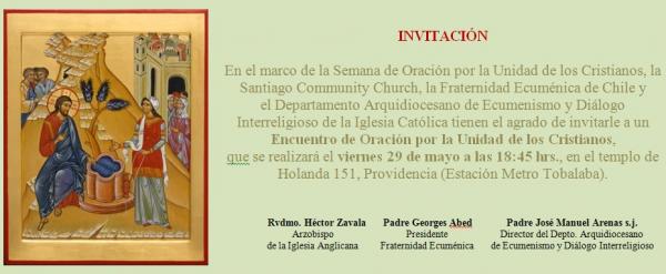 Invitan a encuentro de Oración por la Unidad de los Cristianos Invitan a encuentro de Oración por la Unidad de los Cristianos